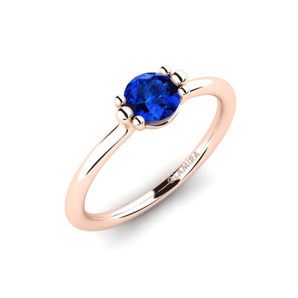 14k 玫瑰金 祖母綠寶石(人造) 女士戒指 Dorotea 0.5 crt