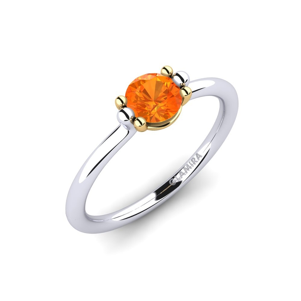 18K Wit & Geel Goud Oranje Saffier Dames Ring Dorotea 0.5 crt