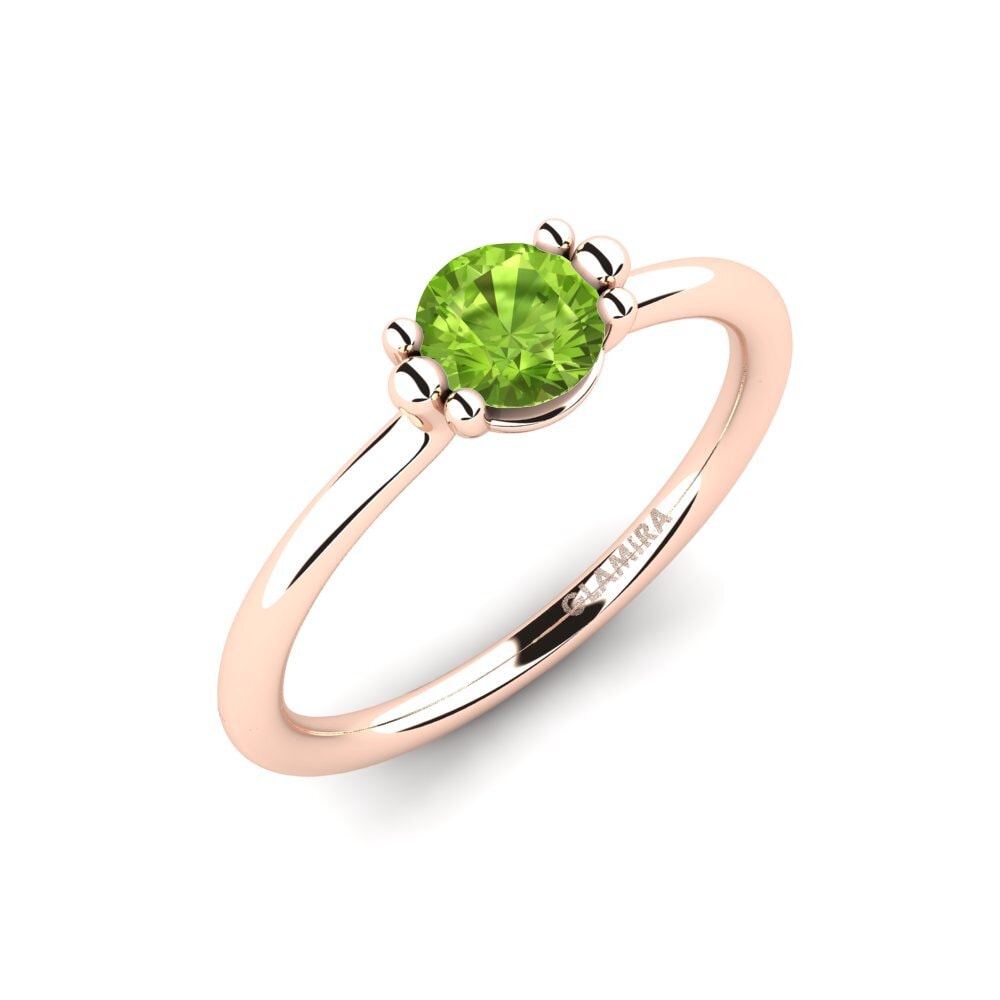 Rotgold 750 Peridot Damenring Dorotea 0.5 crt