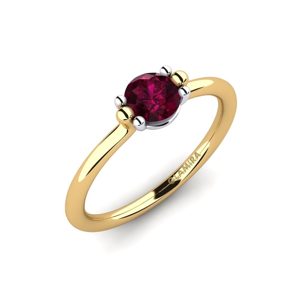 18K Geel & Wit Goud Rhodoliet Granaat Dames Ring Dorotea 0.5 crt