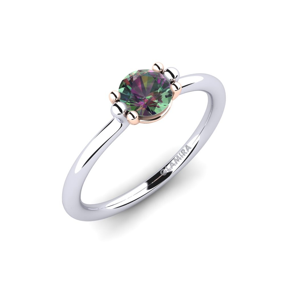 14K Wit & Rood Goud Mystic Topaas Dames Ring Dorotea 0.5 crt