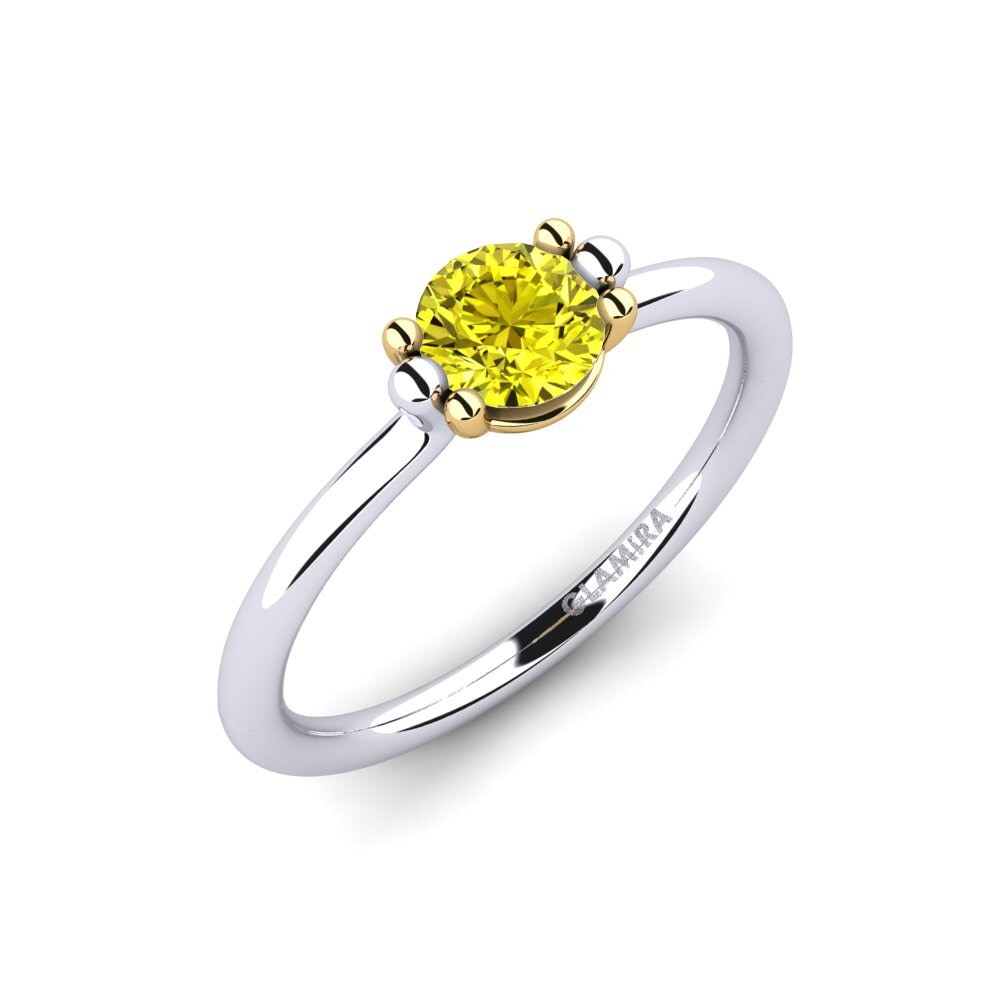 18K Wit & Geel Goud Gele Diamant Dames Ring Dorotea 0.5 crt