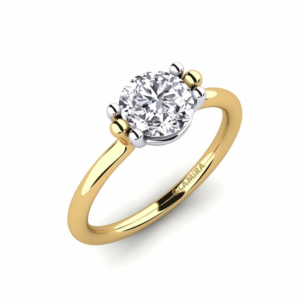 14k Yellow & White Gold Engagement Ring Dorotea 1.0 crt