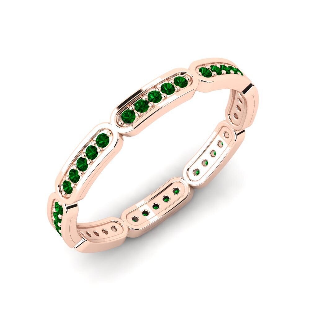 14ct Rose Gold Green Zirconia Ring Dossly