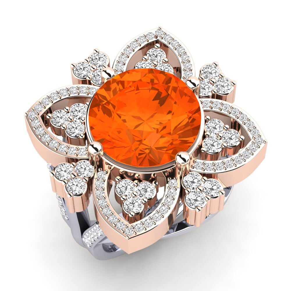 14ct White & Rose Gold Ring Dottie