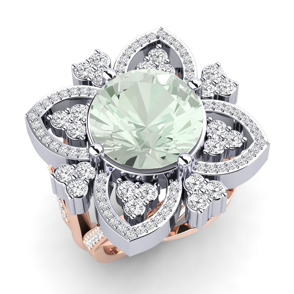 18ct Rose & White Gold Ring Dottie