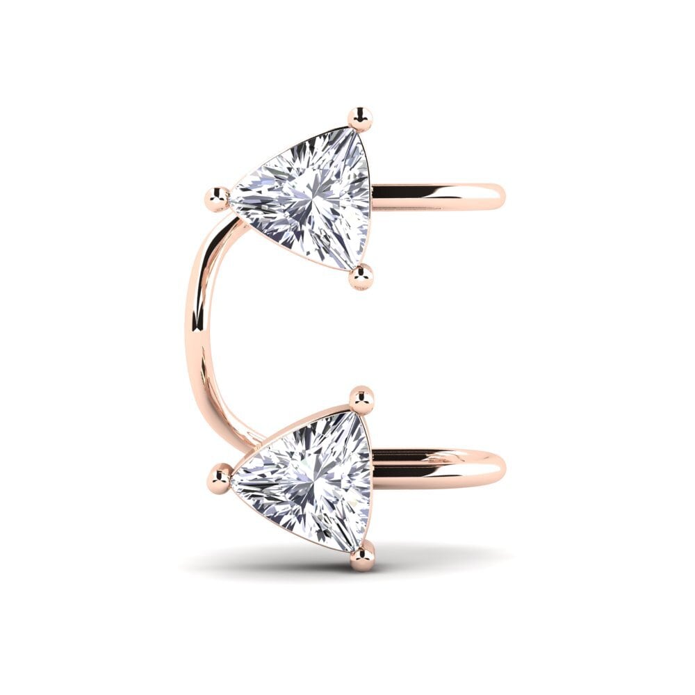 14k Oro Rosa Diamante cultivado en laboratorio Pendiente de mujer Dove