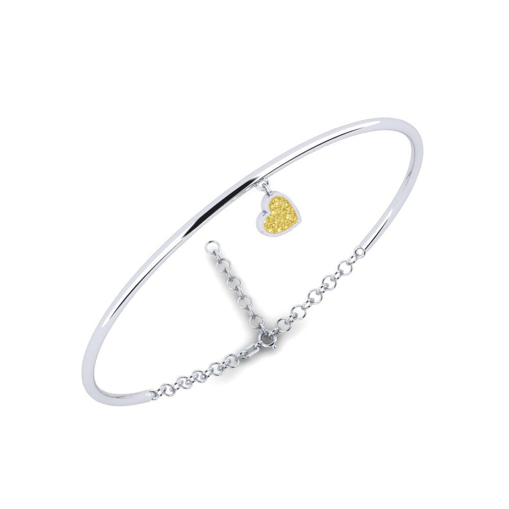 14k Oro Blanco Pulsera Dovera Daughter