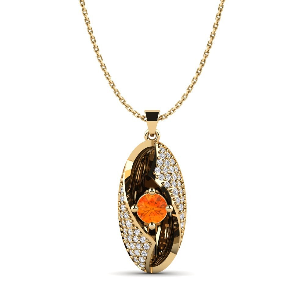 Zafiro Naranja Colgante de Mujer Halmahera
