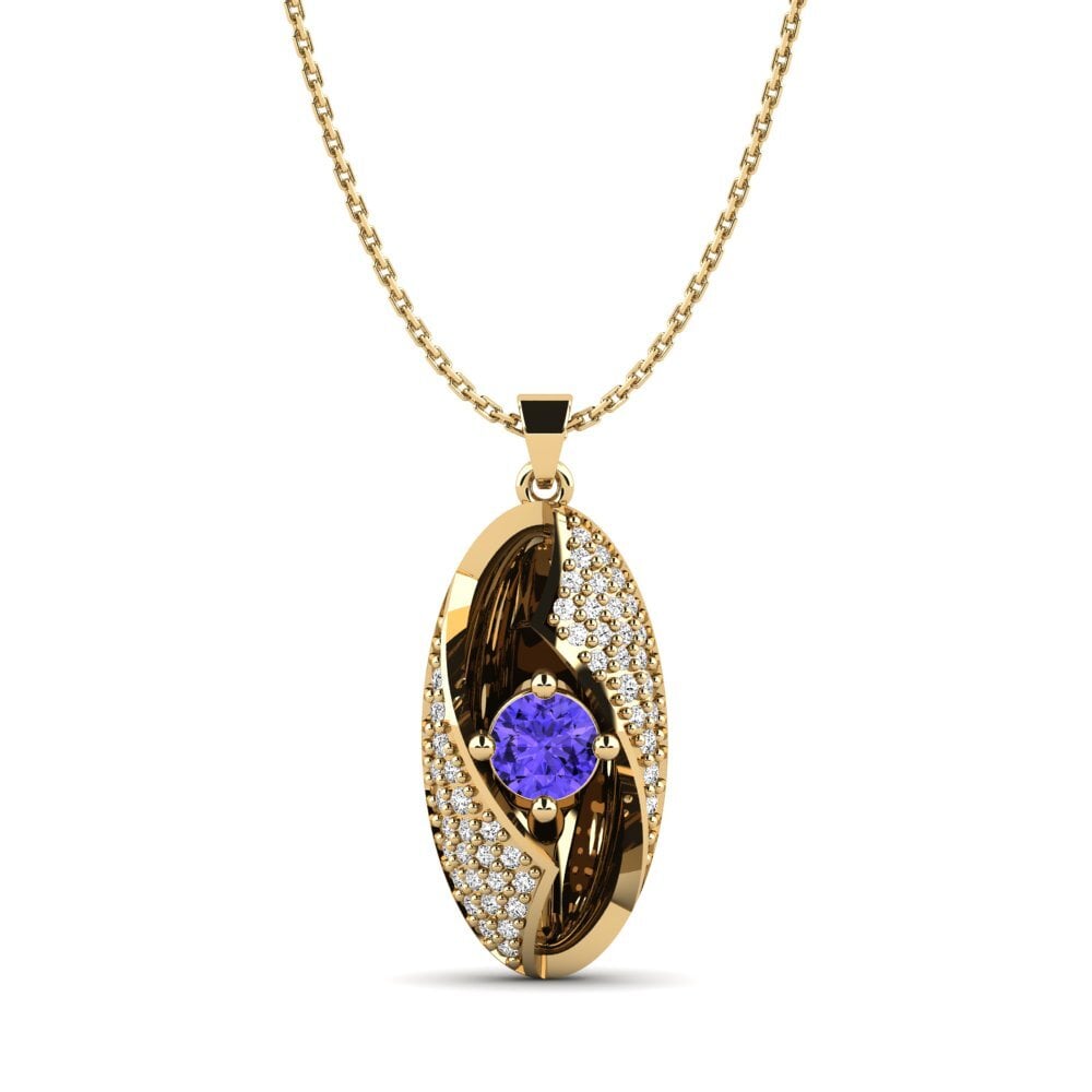 Gelbgold 585 Tansanit Damen anhänger Halmahera