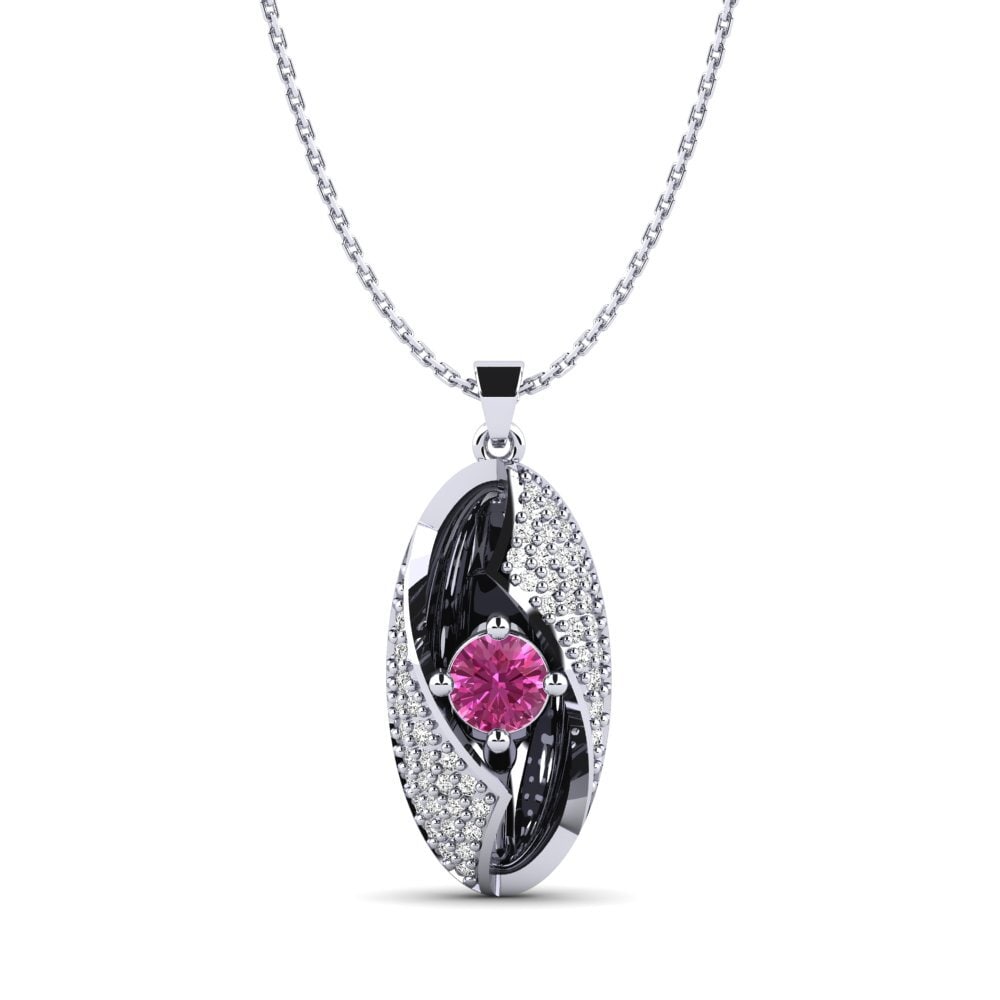Bạc Đá Topaz Hồng Mặt dây chuyền nữ Halmahera