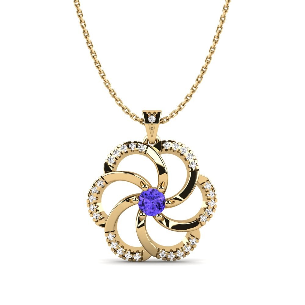 Gelbgold 585 Tansanit Damen anhänger Madura
