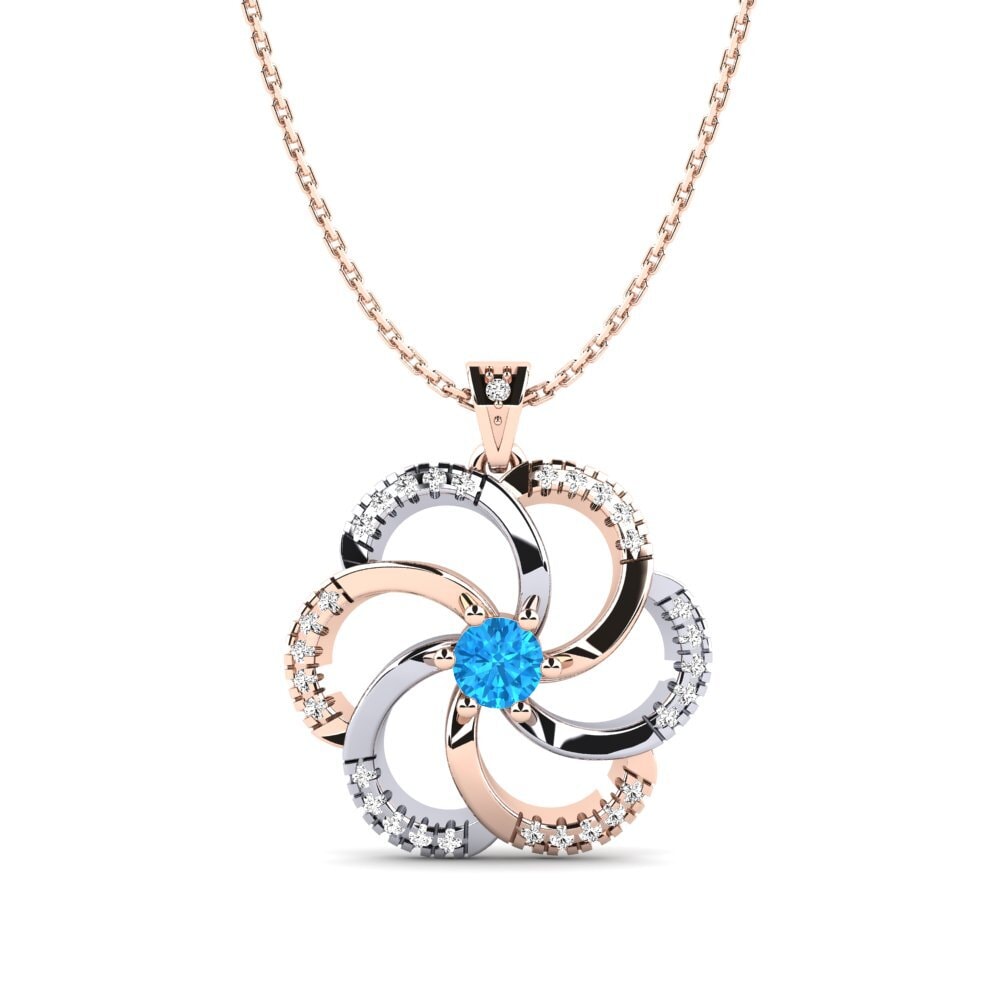 Topacio azul Colgante de Mujer Madura