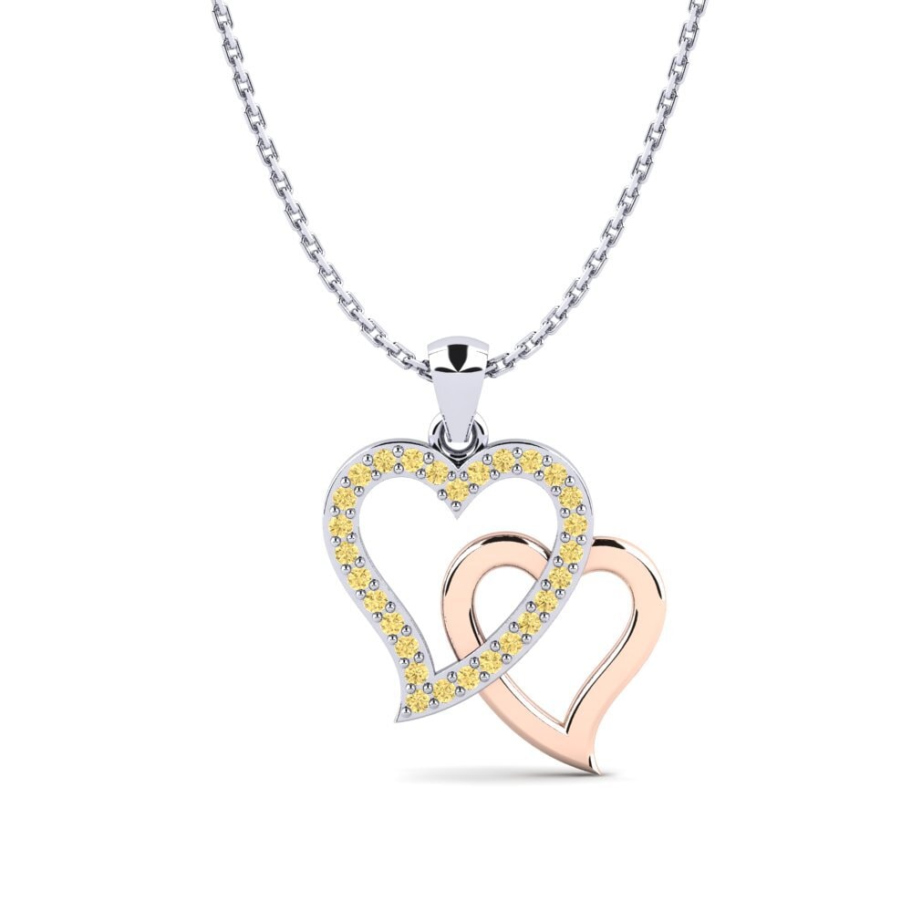 COLGANTES Diamante Amarillo Corazón