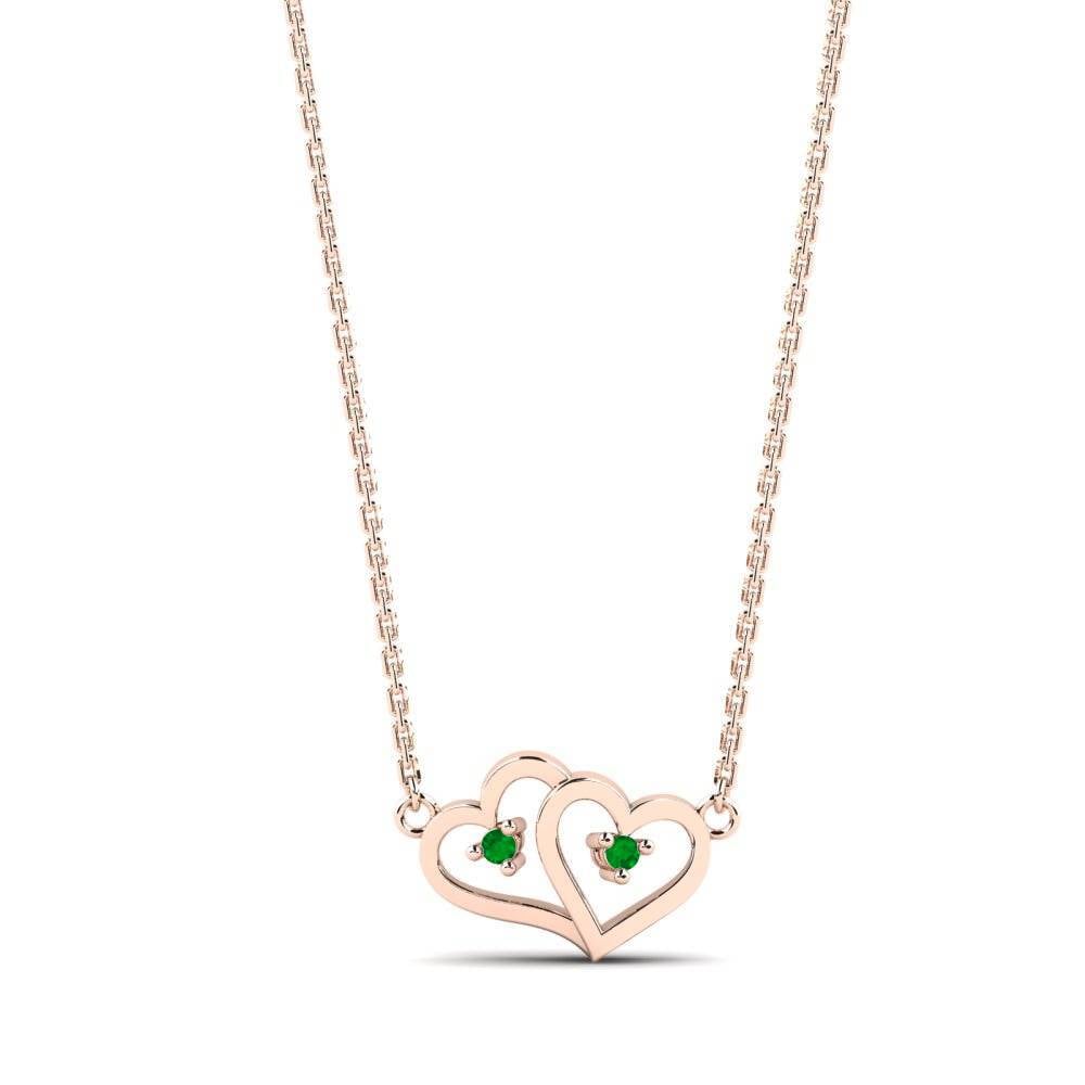14K Rose Gold Emerald Necklace Lamyra