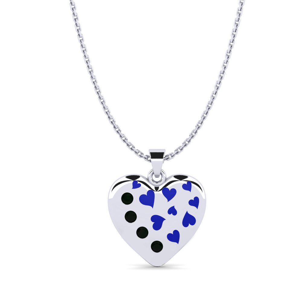 COLGANTES Diamante Negro Corazón