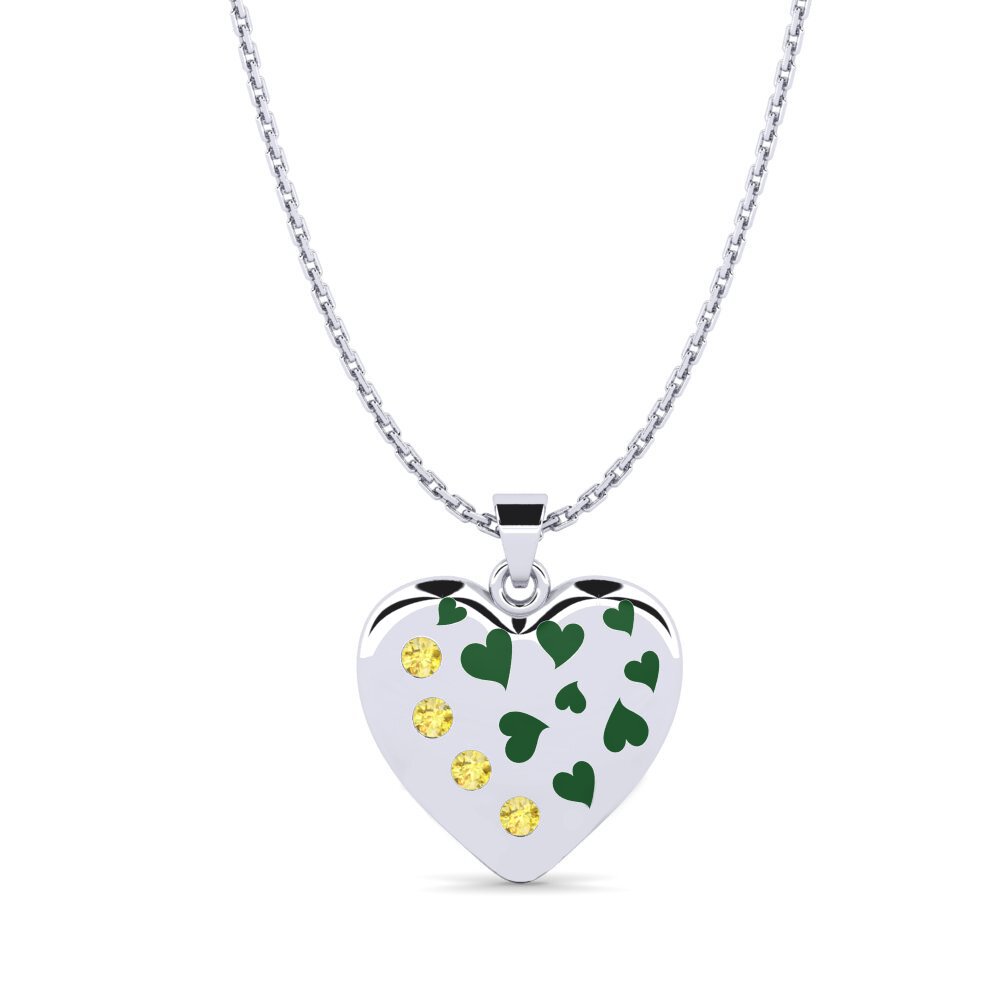 COLGANTES Zafiro amarillo Corazón