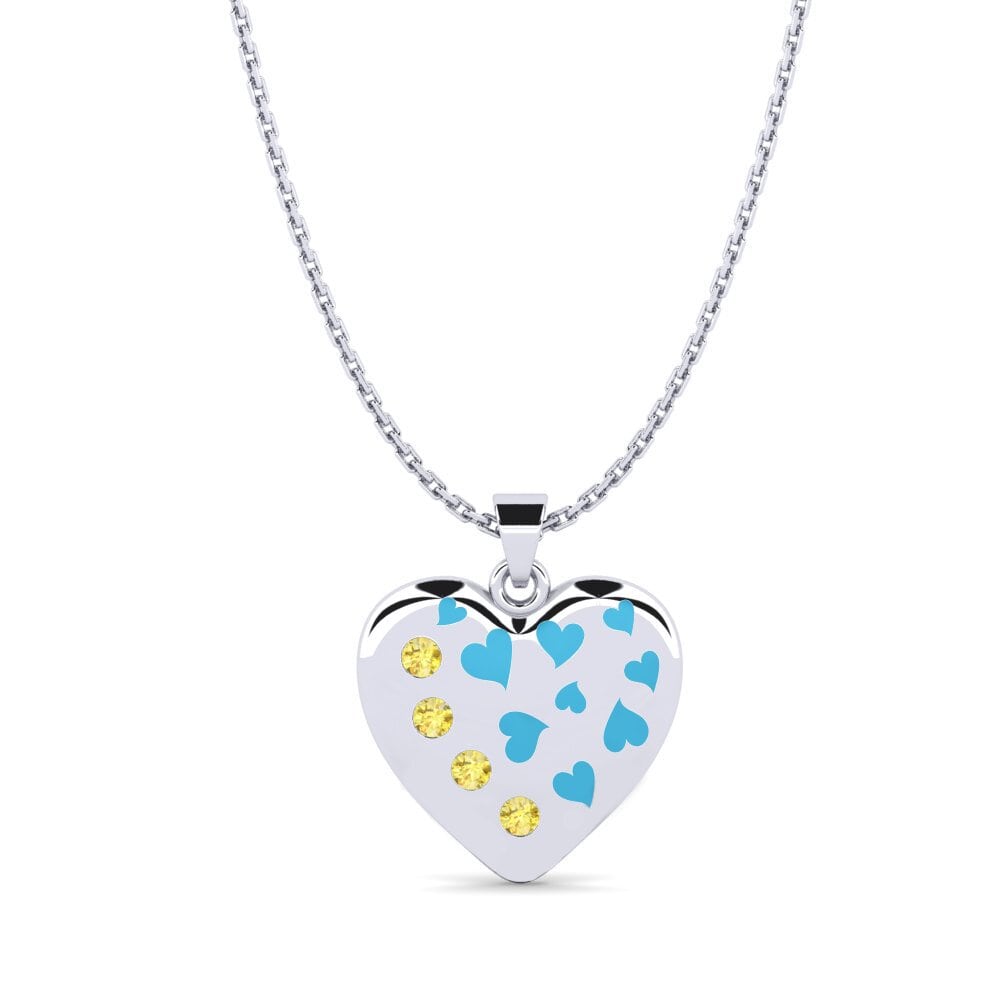 Heart Yellow Sapphire Necklaces