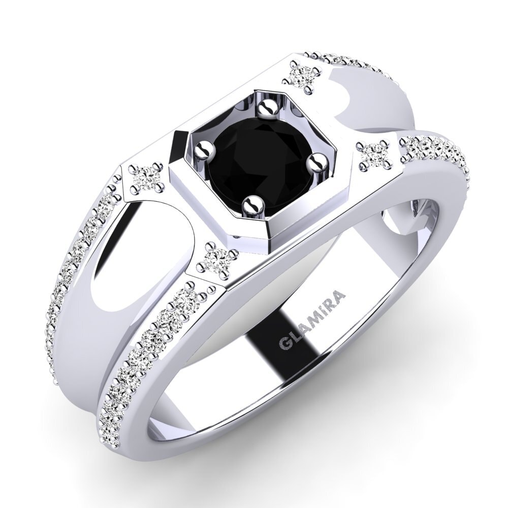 950 Platinum Black Onyx Men's Ring Dragos