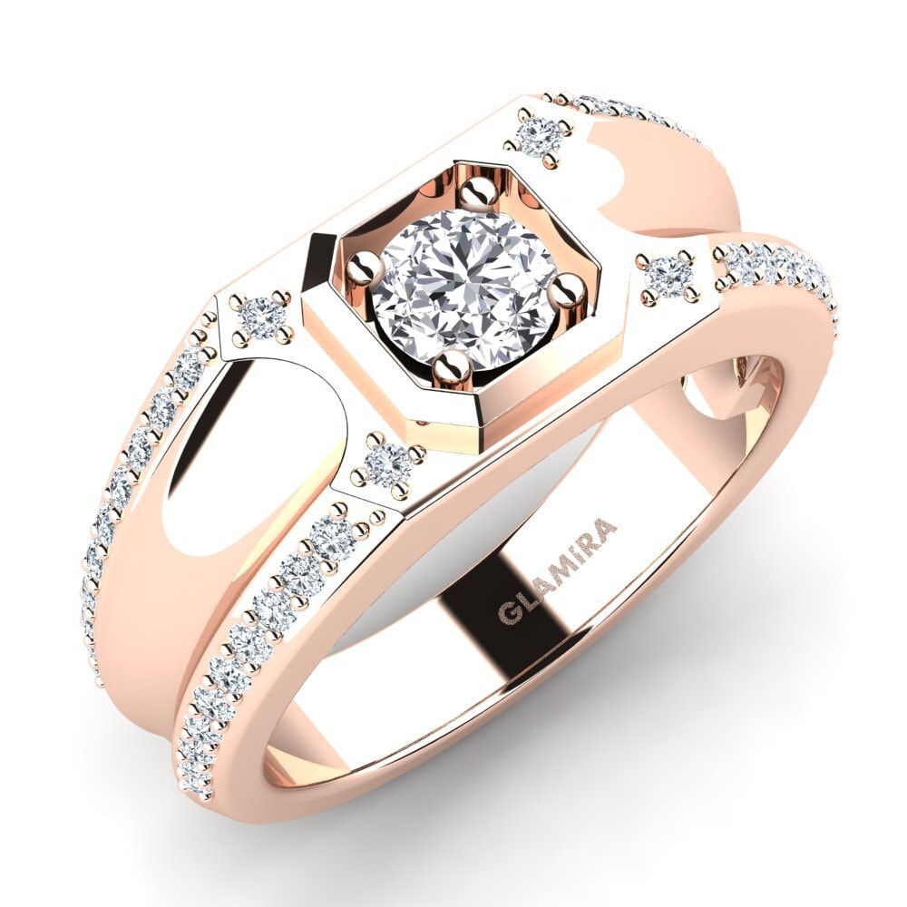 Oro Rosso 375 Diamante Anello da uomo Dragos