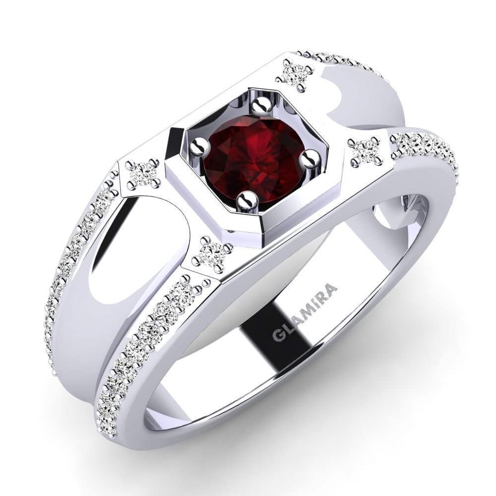Platino 950 Granato Anello da uomo Dragos