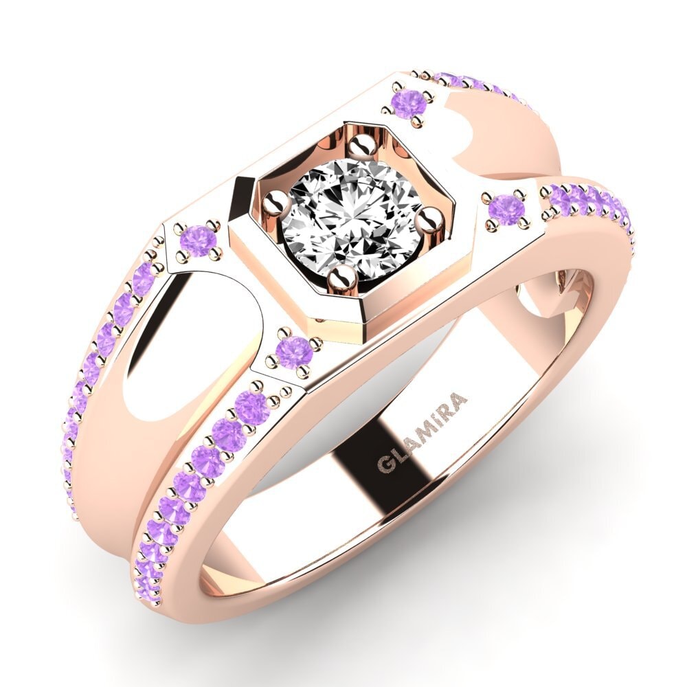 Oro Rosso 585 Moissanite Anello da uomo Dragos
