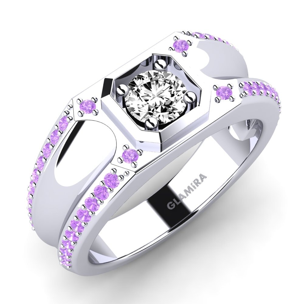9ct White Gold Moissanite Men's Ring Dragos