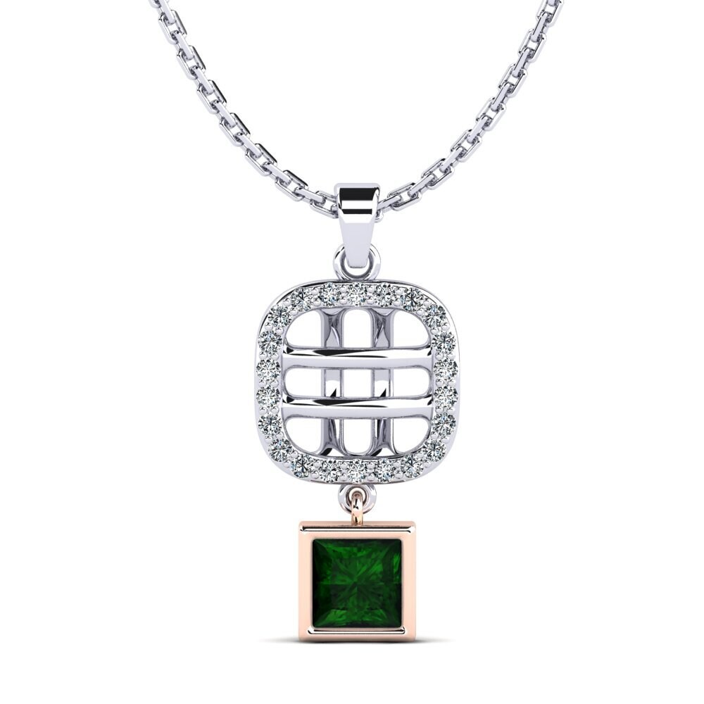 Princess Green Tourmaline Women's Pendant Drastique