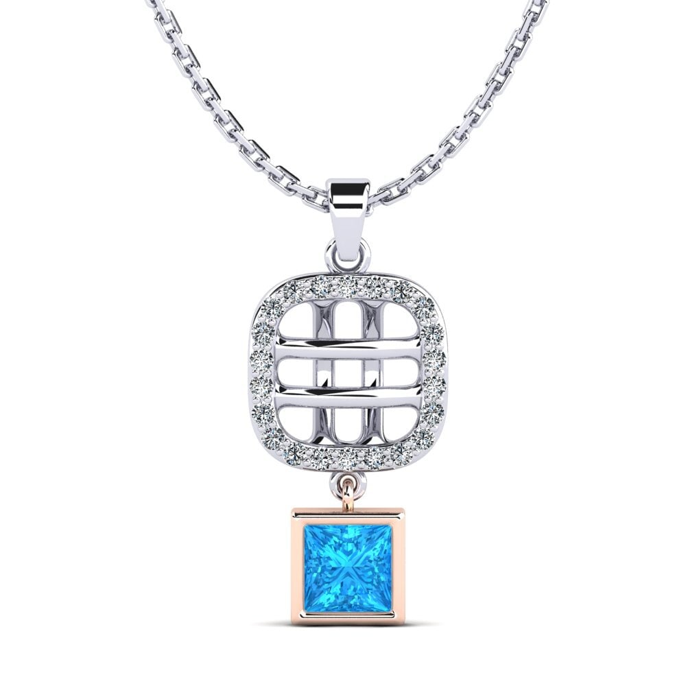 Princess Blue Topaz Women's Pendant Drastique