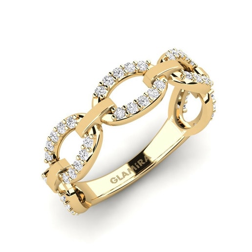 Ring Draumur 585 Yellow Gold & White Sapphire