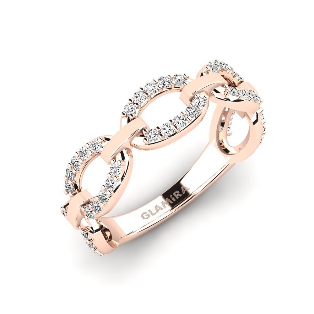 14k Oro Rosa Moissanita Anillo Draumur