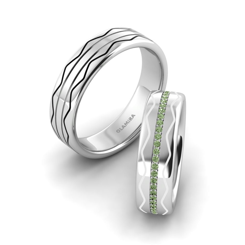 Green Diamond Wedding Ring Dreamy Dawn 6 mm