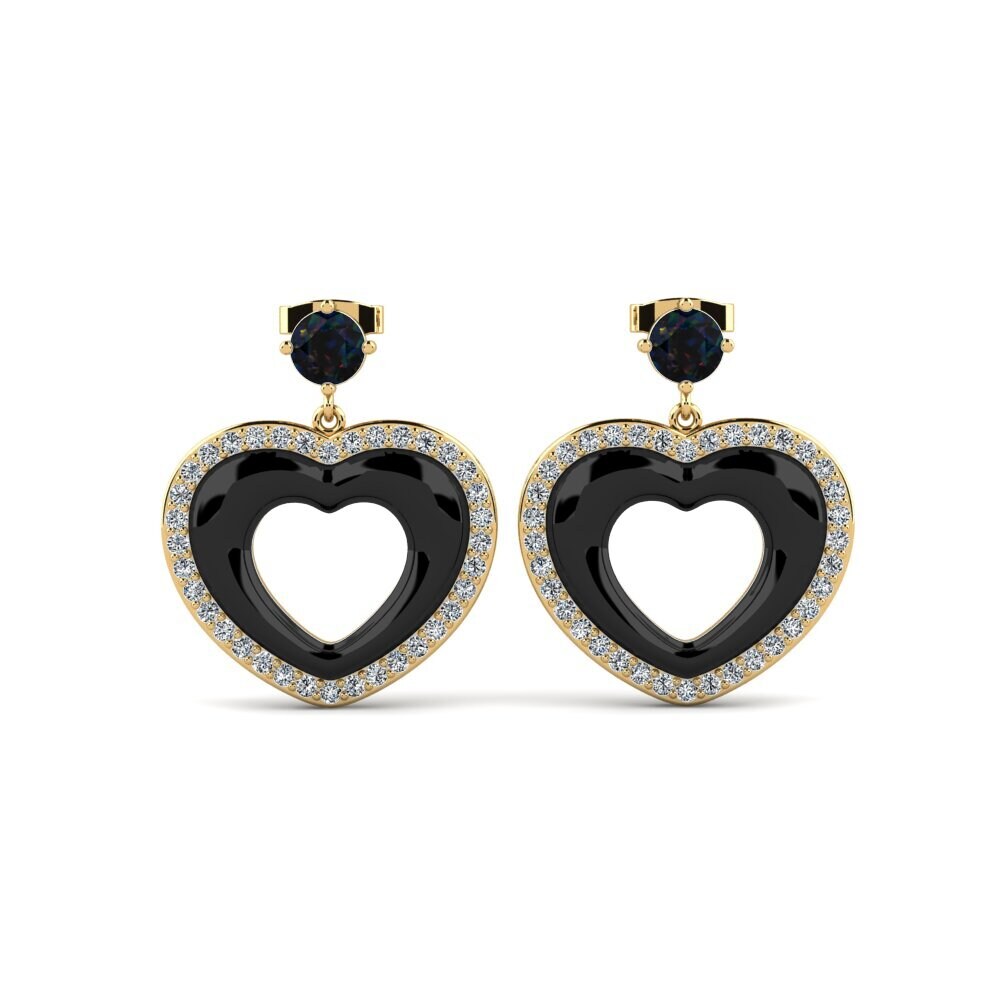 Round Black Opal Women's Earring Dresel