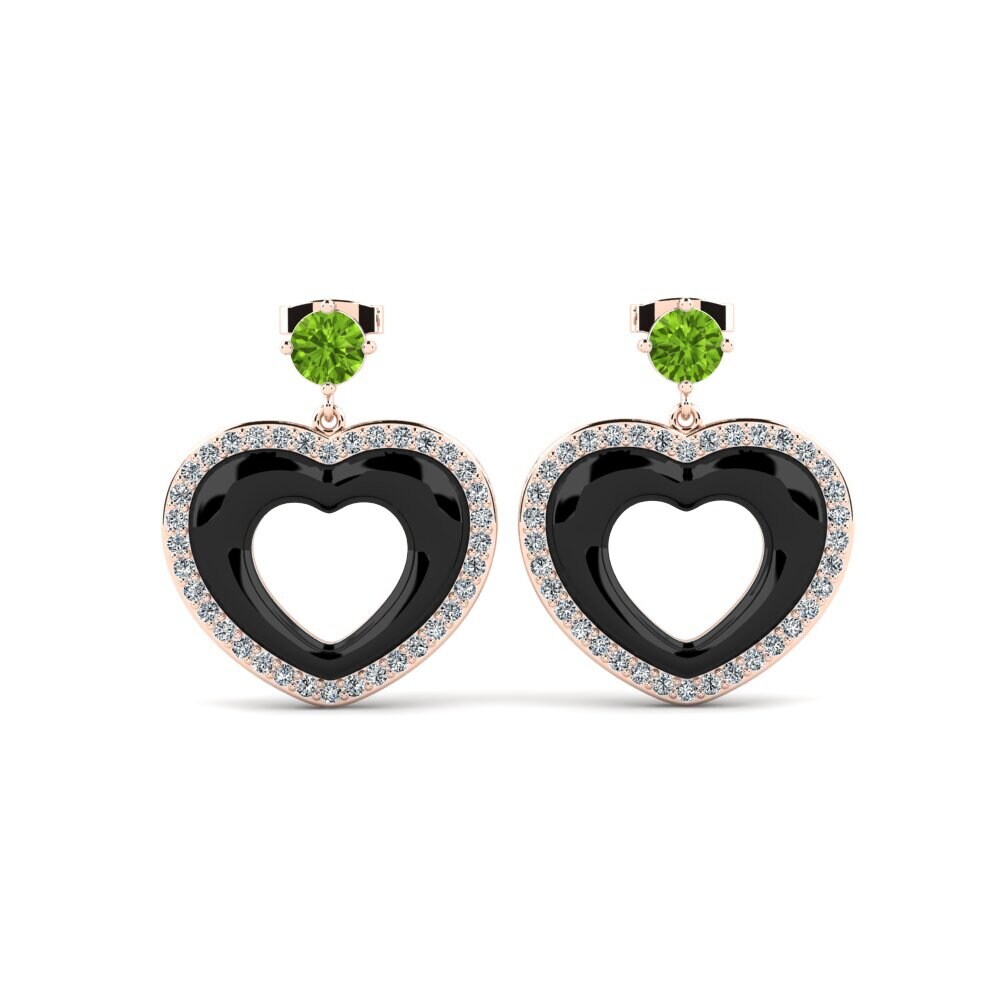14ct Rose Gold Peridot Women's Earring Dresel