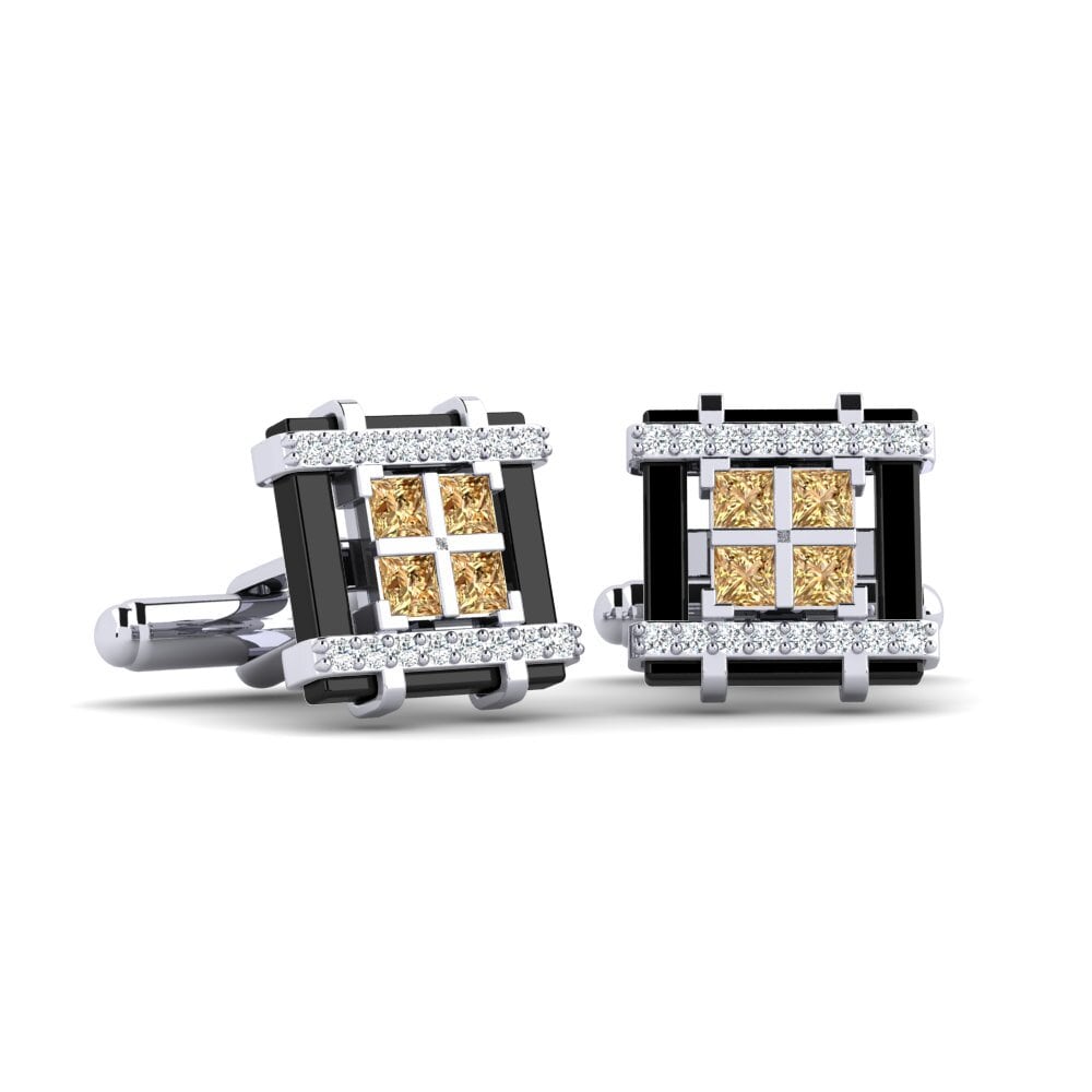 950 Palladium Brown Diamond Cufflink Dries