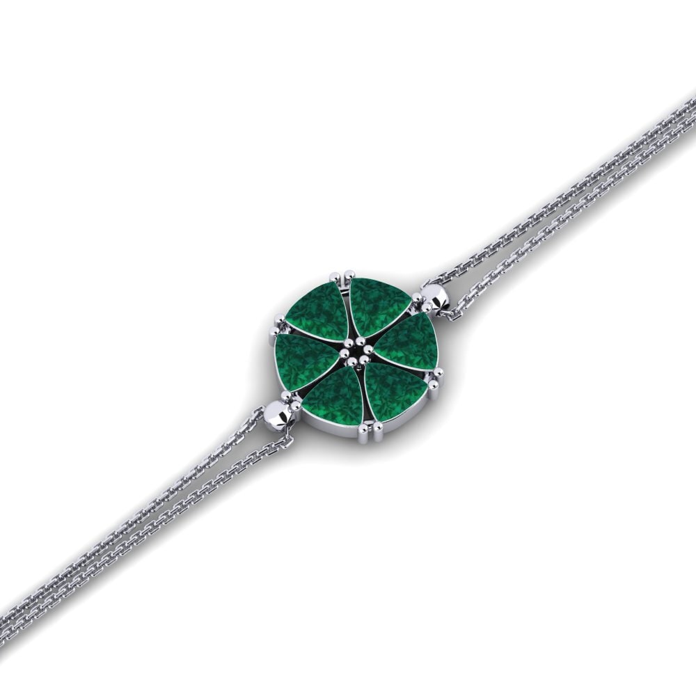 Platine 950 Émeraude Bracelet Droguiste
