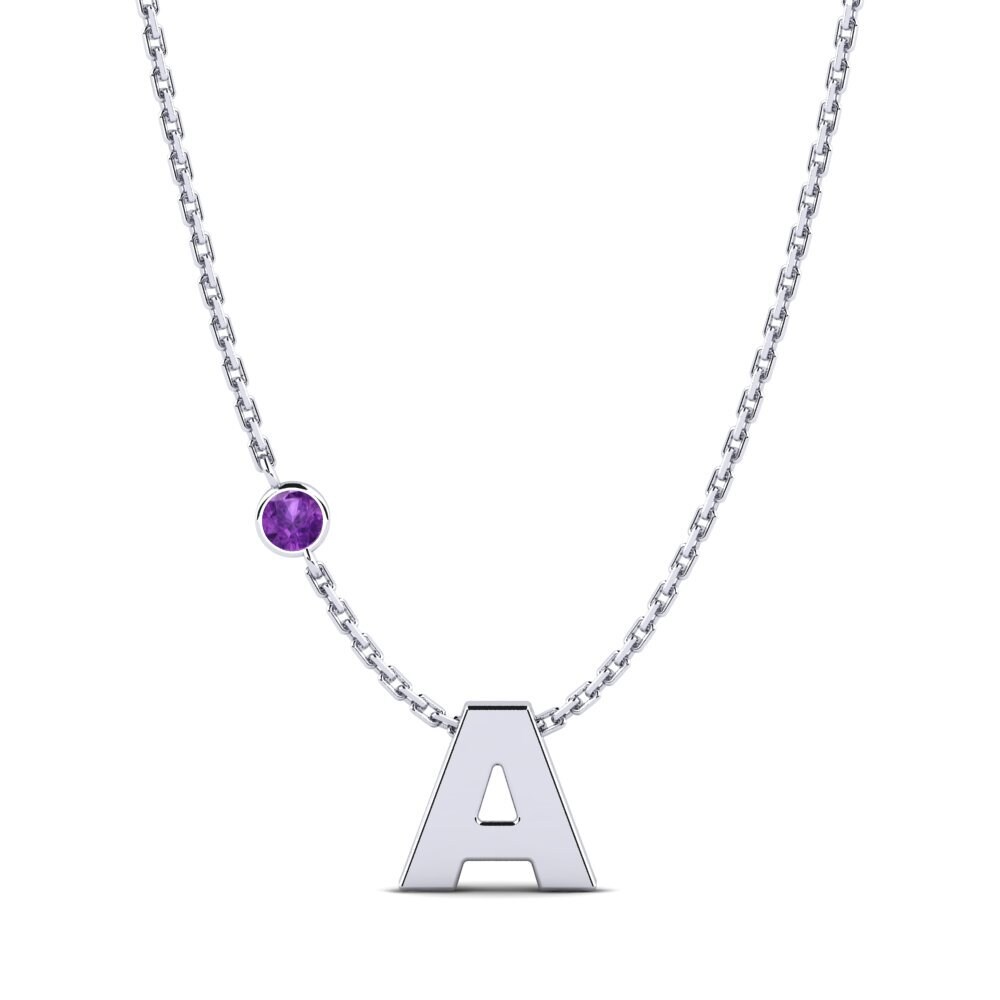 Weißgold 585 Amethyst Damen halskette Drucilla A