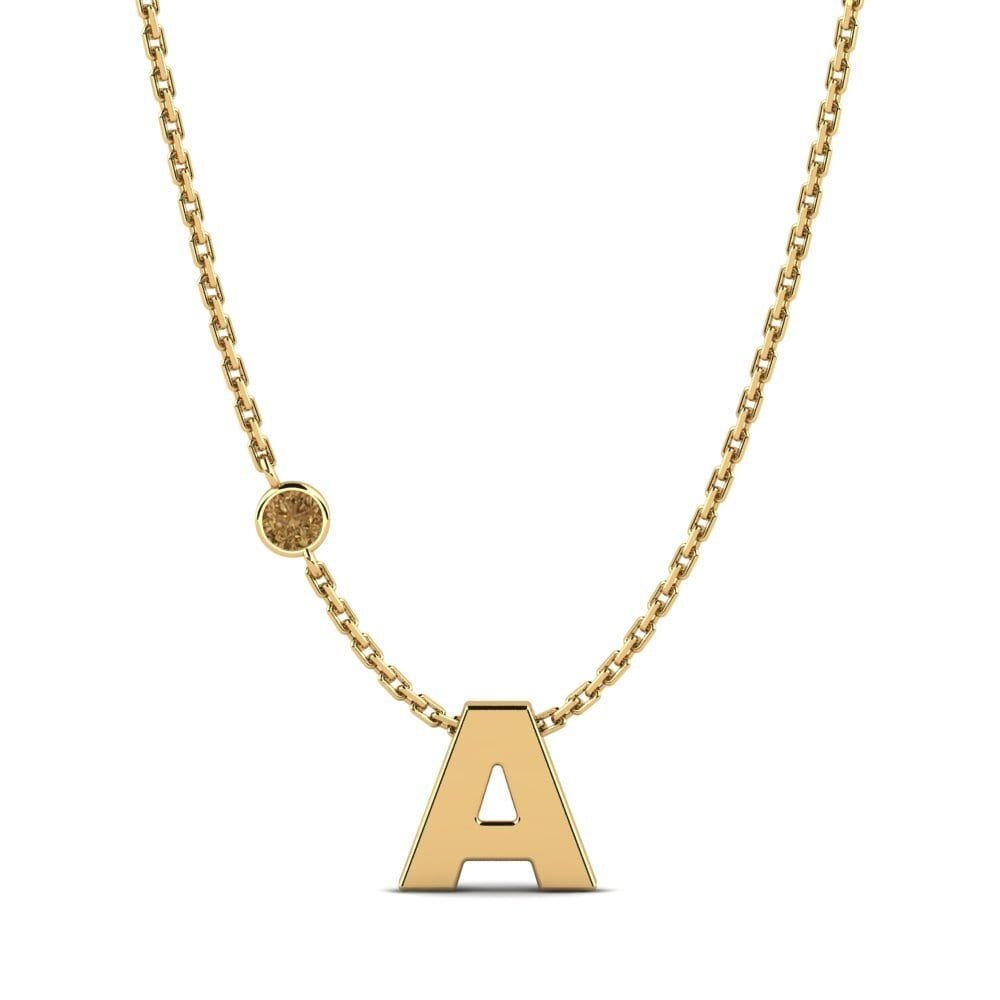 14k Oro Amarillo Diamante Marrón Collar de Mujer Drucilla A