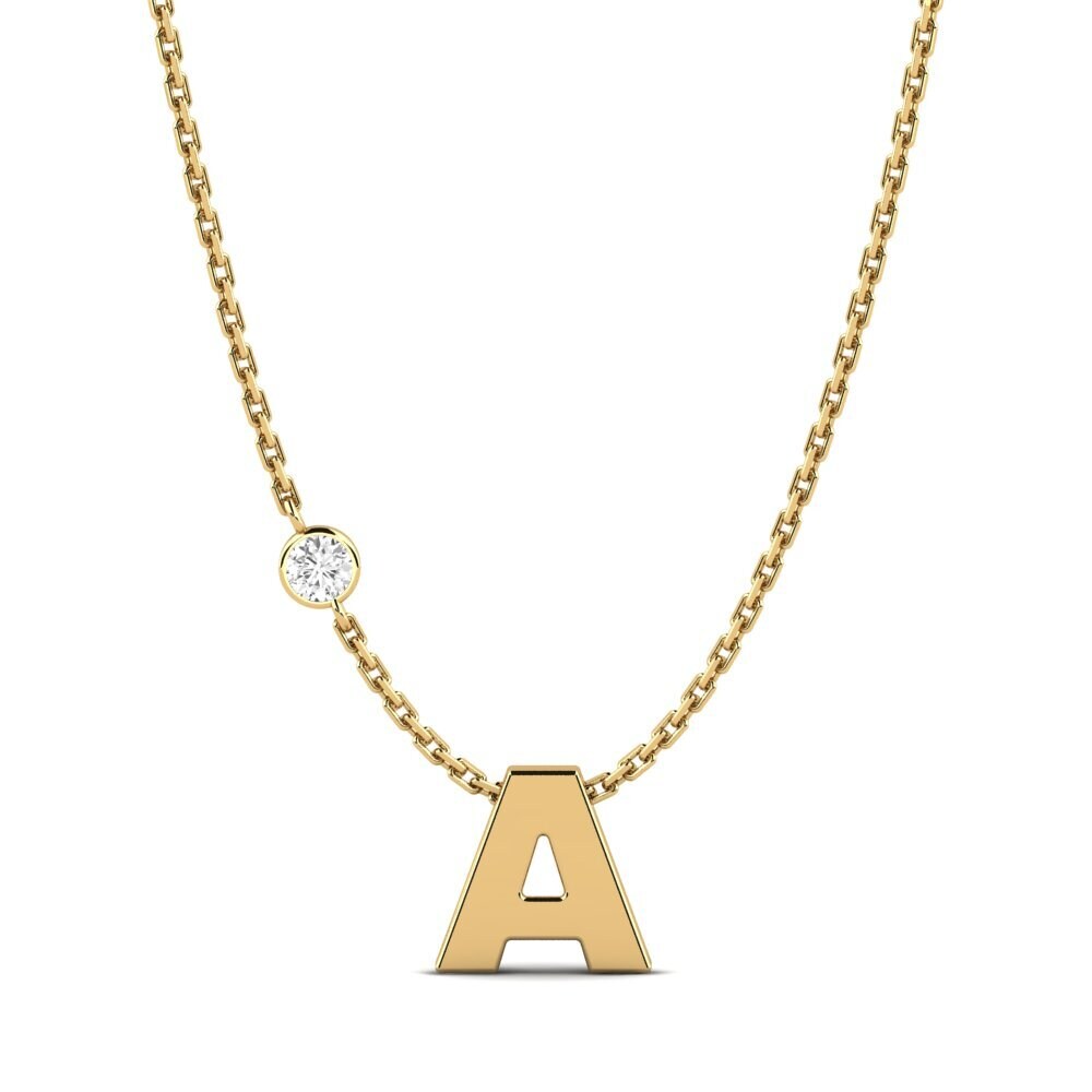 Gelbgold 750 Weißer Saphir Damen halskette Drucilla A
