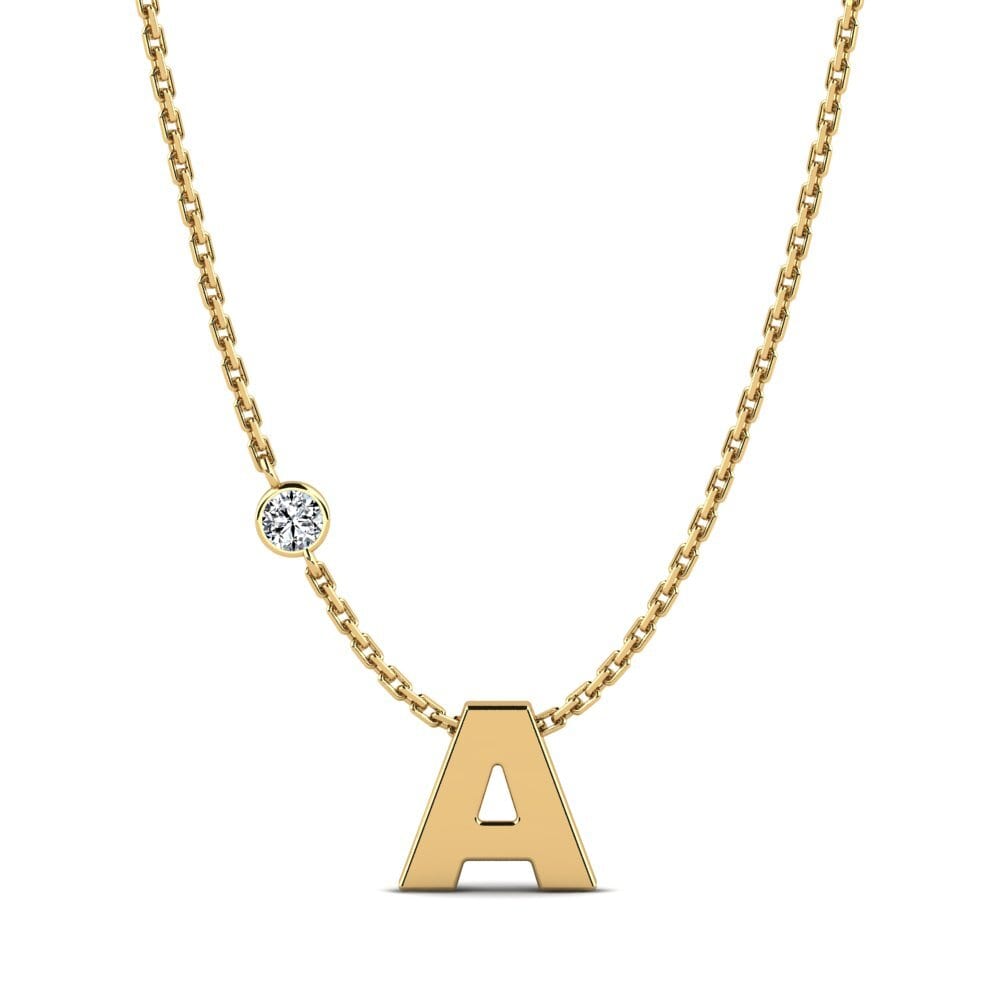 Gelbgold 750 Zirkonia Damen halskette Drucilla A