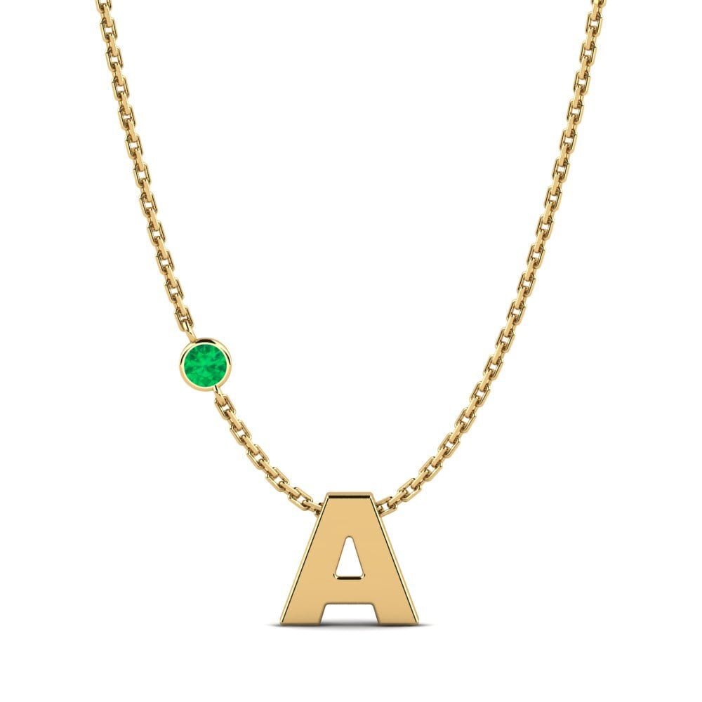 Gelbgold 585 Smaragd Damen halskette Drucilla A