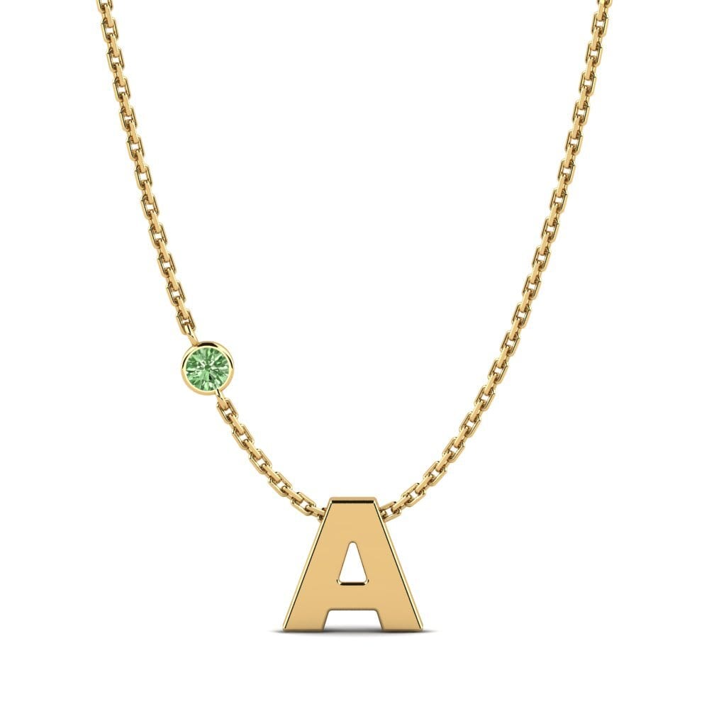 Gelbgold 585 Grüner Diamant Damen halskette Drucilla A