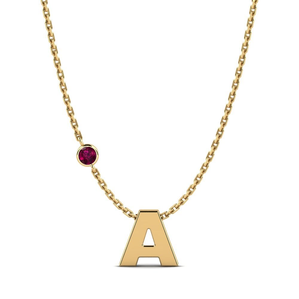 14k Oro Amarillo Granate Rhodolite Collar de Mujer Drucilla A