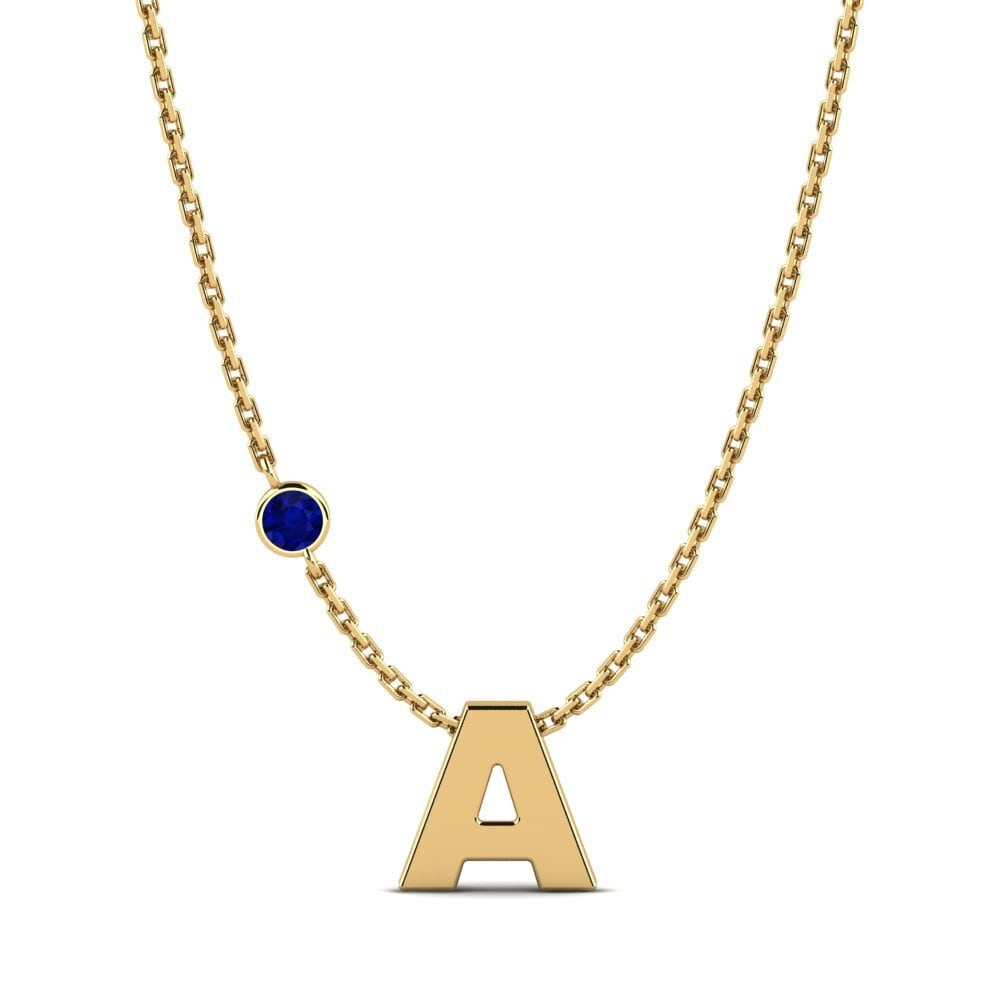 Gelbgold 585 Saphir Damen halskette Drucilla A