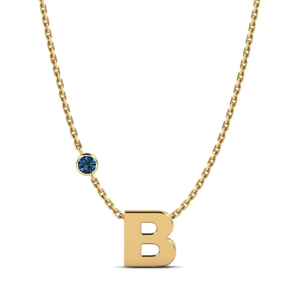 Rund Blauer Diamant Damen halskette Drucilla B