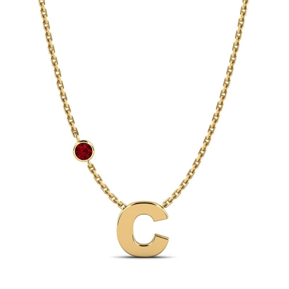 Rund Rubin Damen halskette Drucilla C