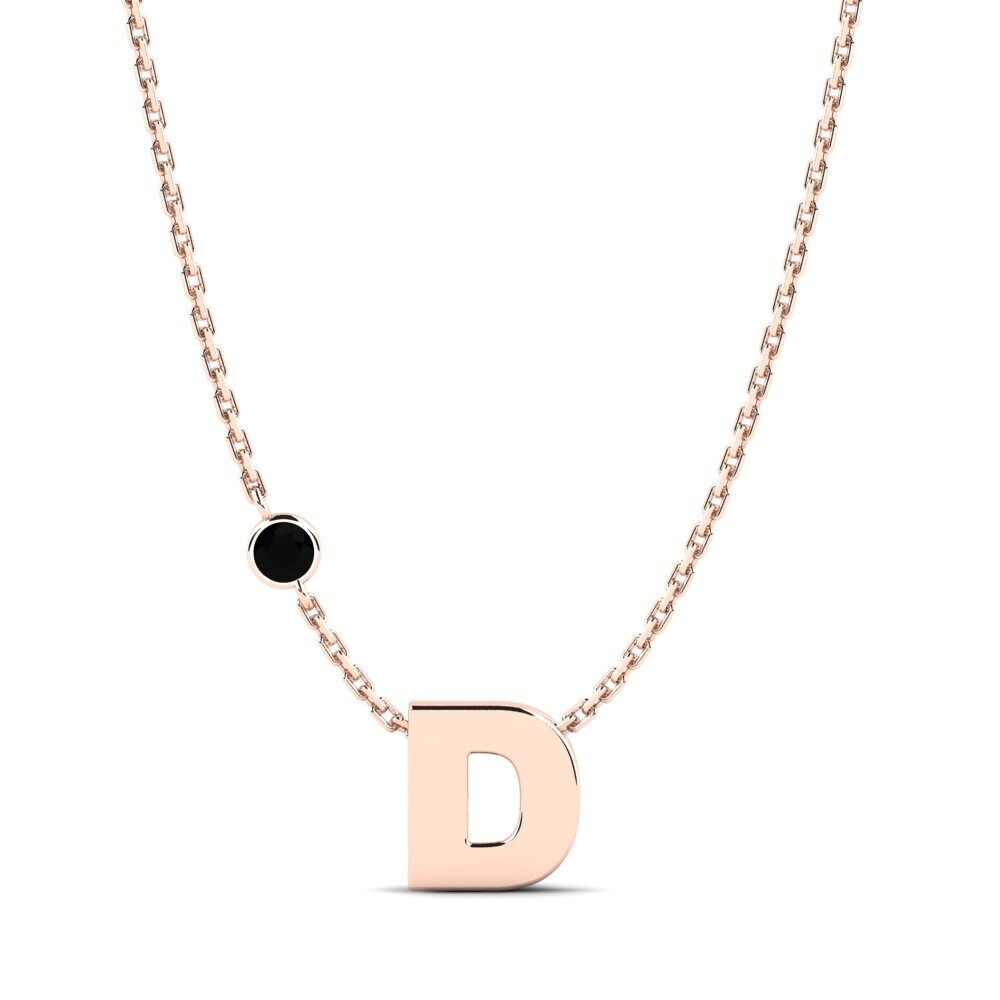 Rotgold 585 Schwarzer Diamant Damen halskette Drucilla D