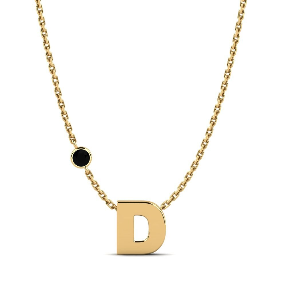 Gelbgold 750 Schwarzer Diamant Damen halskette Drucilla D