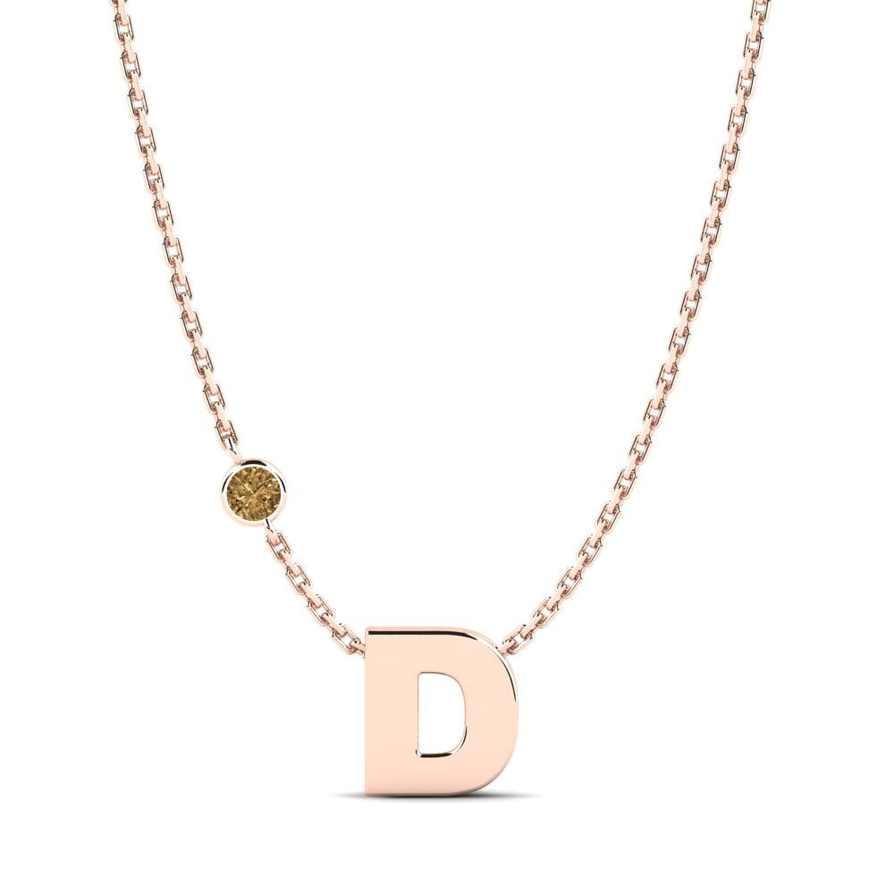 Rotgold 585 Brauner Diamant Damen halskette Drucilla D