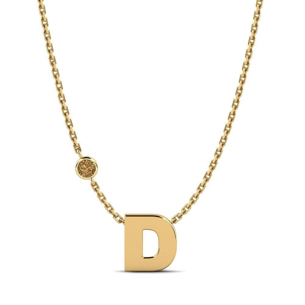 14k Oro Amarillo Diamante Marrón Collar de Mujer Drucilla D